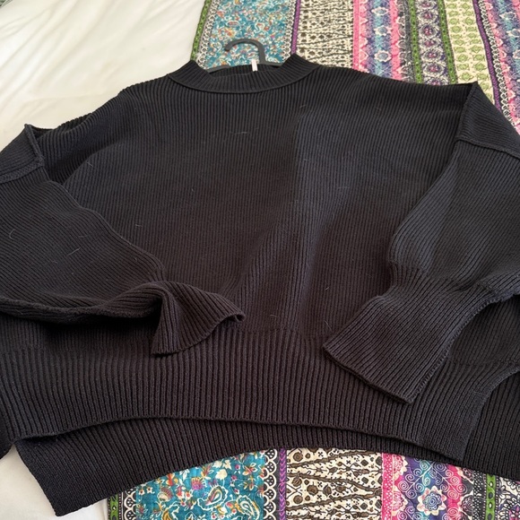 Free People Black Crewneck Sweater - Picture 3 of 6